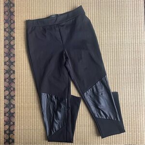 Kardashian Kollection Leggings Faux Leather Accents